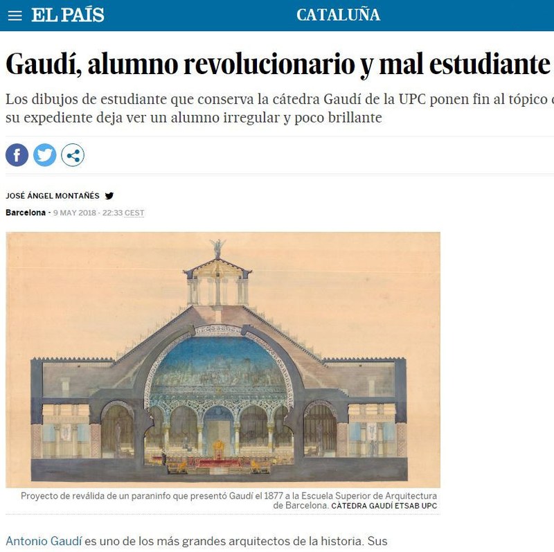 GAUDÍ, REVOLUTIONARY PUPIL AND BAD STUDENT